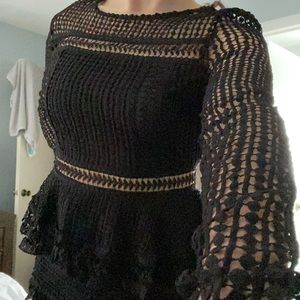 Long sleeve black dress purchased from Red Dress. NWT Size L